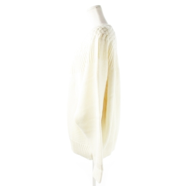 coen(コーエン)のコーエン ニット セーター ラウンドネック 長袖 オーバーサイズ 切替 L 白 レディースのトップス(ニット/セーター)の商品写真