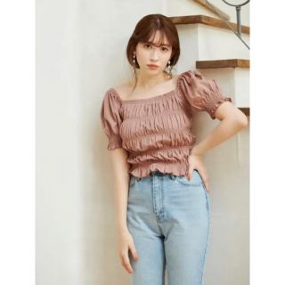 ハーリップトゥ(Her lip to)のHerlipto Smocked Jersey Top(カットソー(半袖/袖なし))