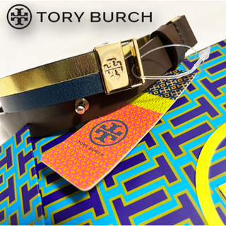 トリーバーチ(Tory Burch)の◆新品◆TORY BURCHトリーバーチ◆レザーロゴベルト/バイカラーNAVY(ベルト)