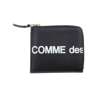 コムデギャルソン(COMME des GARCONS)のCOMME des GARCONS コムデギャルソン 財布 SA3100HL Huge Logo Wallet ロゴ Lファスナー ミニウォレット コンパクト財布  ブラック系【美品】【中古】(長財布)