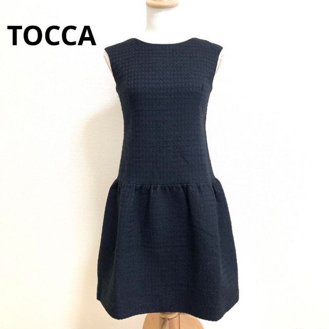 美品✨TOCCA トッカ ネイビー ツイード ワンピース サイズ0 Sサイズ