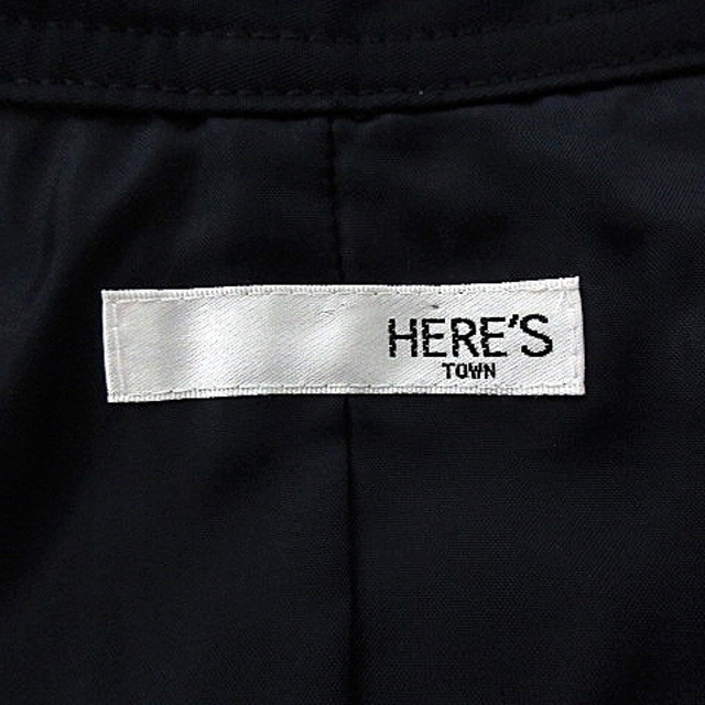 HERE'S(ヒアーズ)のヒアーズ コート トレンチ スプリング 長袖 ミドル丈 薄手 コットン M 紺 レディースのジャケット/アウター(トレンチコート)の商品写真