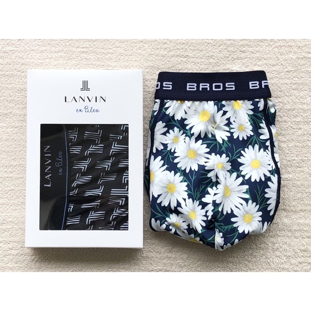 LANVIN en Bleu(ランバンオンブルー)の LANVIN en Bleu＆BROS ボクサーパンツ Ｍサイズ 2枚セット メンズのアンダーウェア(ボクサーパンツ)の商品写真