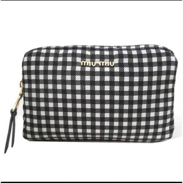 miumiu ギンガムチェックポーチ ずっと気になってた 3800円引き www ...