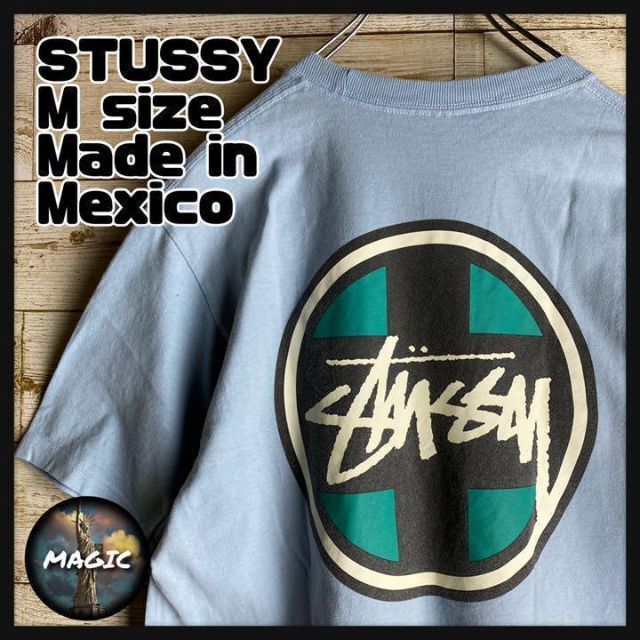 【大人気くすみブルー】STUSSY☆ビッグロゴ　半袖tシャツ　入手困難