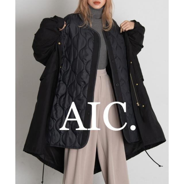 AIC. 3WAY キルティング ライナー付き モッズコート ロングコート