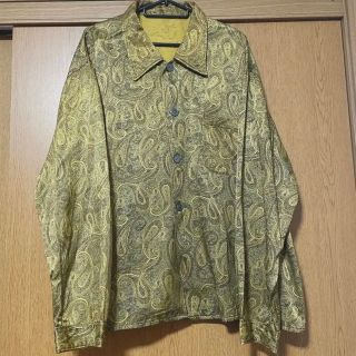 総柄 ペイズリー  柄シャツ 長袖 金色 派手 個性的(シャツ)