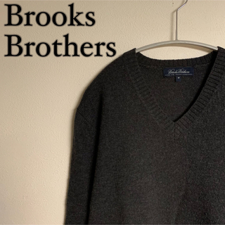 ブルックスブラザース(Brooks Brothers)の【美品】Brooks Brothers Vネック　ウール　ニット　グレー(ニット/セーター)