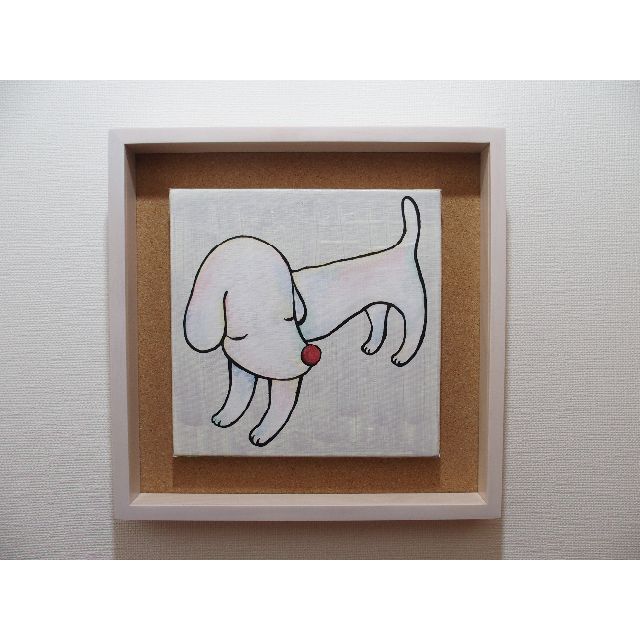 犬の絵　アート作品　奈良美智絵画風