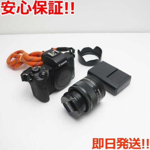 送料無料/新品】 Canon 新品同様EOS Kiss M EF-M15-45IS STMレンズキットブラック ミラーレス一眼 