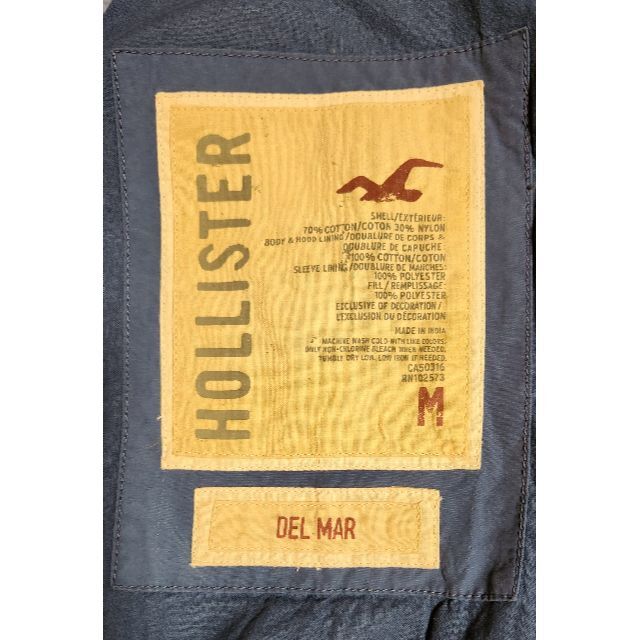 Hollister(ホリスター)の【未使用】Hollister　中厚手　マウンテンパーカー US：M（日本L）青 メンズのジャケット/アウター(マウンテンパーカー)の商品写真