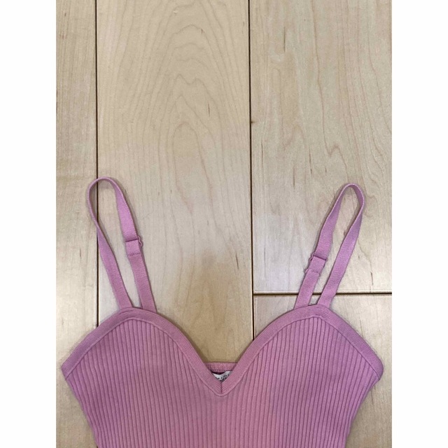 専用 vintage zara rib bra pink cami レディースのトップス(キャミソール)の商品写真