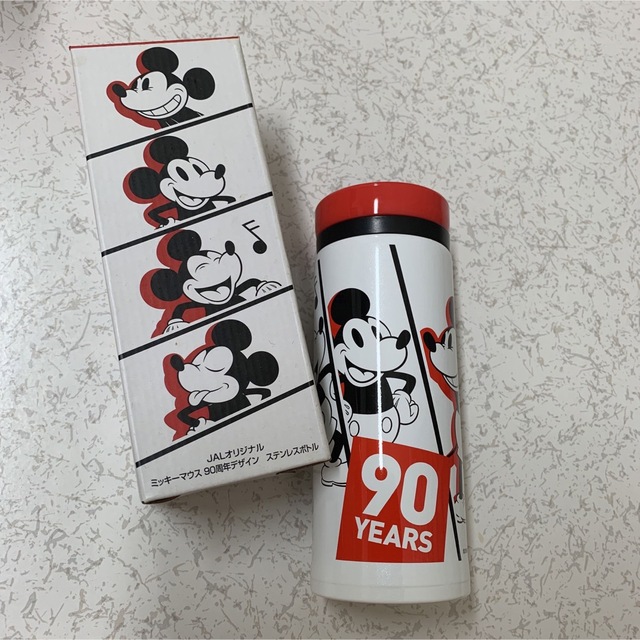 Disney(ディズニー)のJAL ミッキーマウス　90周年デザイン　ステンレスボトル　機内販売限定商品 インテリア/住まい/日用品のキッチン/食器(タンブラー)の商品写真