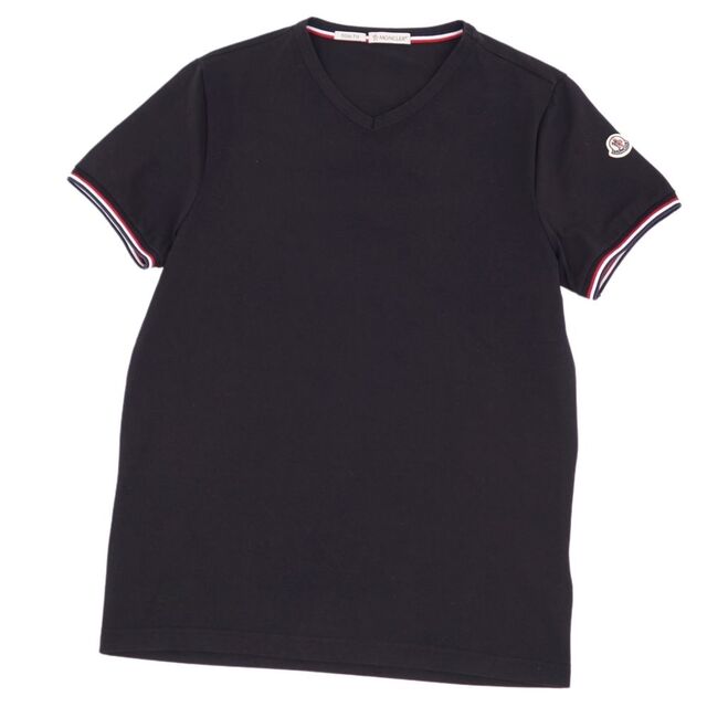 美品 モンクレール MONCLER Tシャツ カットソー コットン トップス メンズ S ブラック