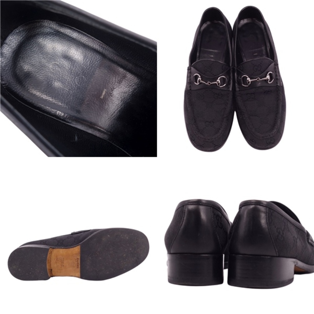 Gucci - 美品 グッチ GUCCI ローファー ホースビット GG柄 キャンバス