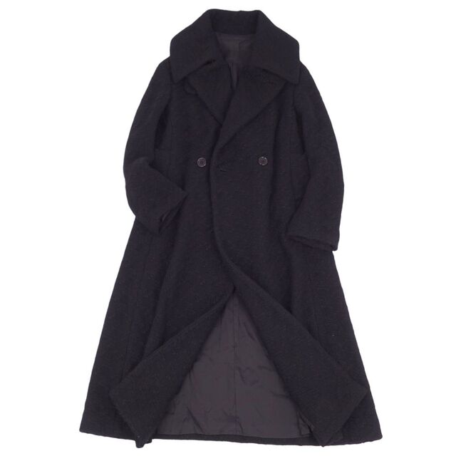 美品 ヨウジヤマモト Yohji Yamamoto コート ダブルブレスト ロングコート ウール アンゴラ FU-C15-185 レディース メンズ 2(M相当) ブラック