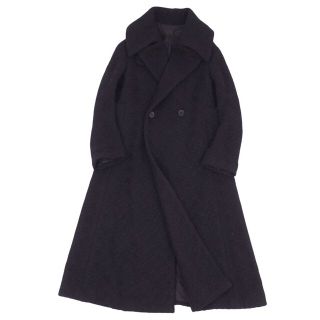 ヨウジヤマモト(Yohji Yamamoto)の美品 ヨウジヤマモト Yohji Yamamoto コート ダブルブレスト ロングコート ウール アンゴラ FU-C15-185 レディース メンズ 2(M相当) ブラック(その他)