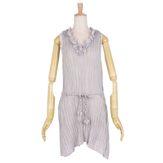 ISSEY MIYAKE - 美品 イッセイミヤケ ISSEY MIYAKE ワンピース ノースリーブ プリーツ ドレス トップス レディース 2(M相当) グレー