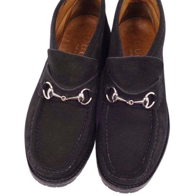 Gucci(グッチ)のグッチ GUCCI ブーツ ホースビット スウェード レザー モカシン シューズ 靴 メンズ 40E(25cm相当) ブラック メンズの靴/シューズ(ブーツ)の商品写真