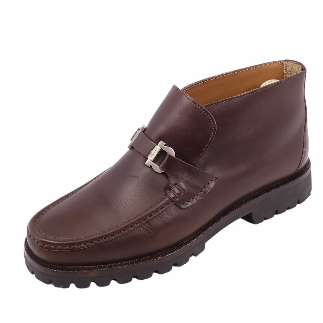 サルヴァトーレ フェラガモ Salvatore Ferragamo ブーツ ガンチーニ カーフレザー モカシン アンクル メンズ シューズ 8.5EE(26.5cm相当) ブラウン | フリマアプリ ラクマ
