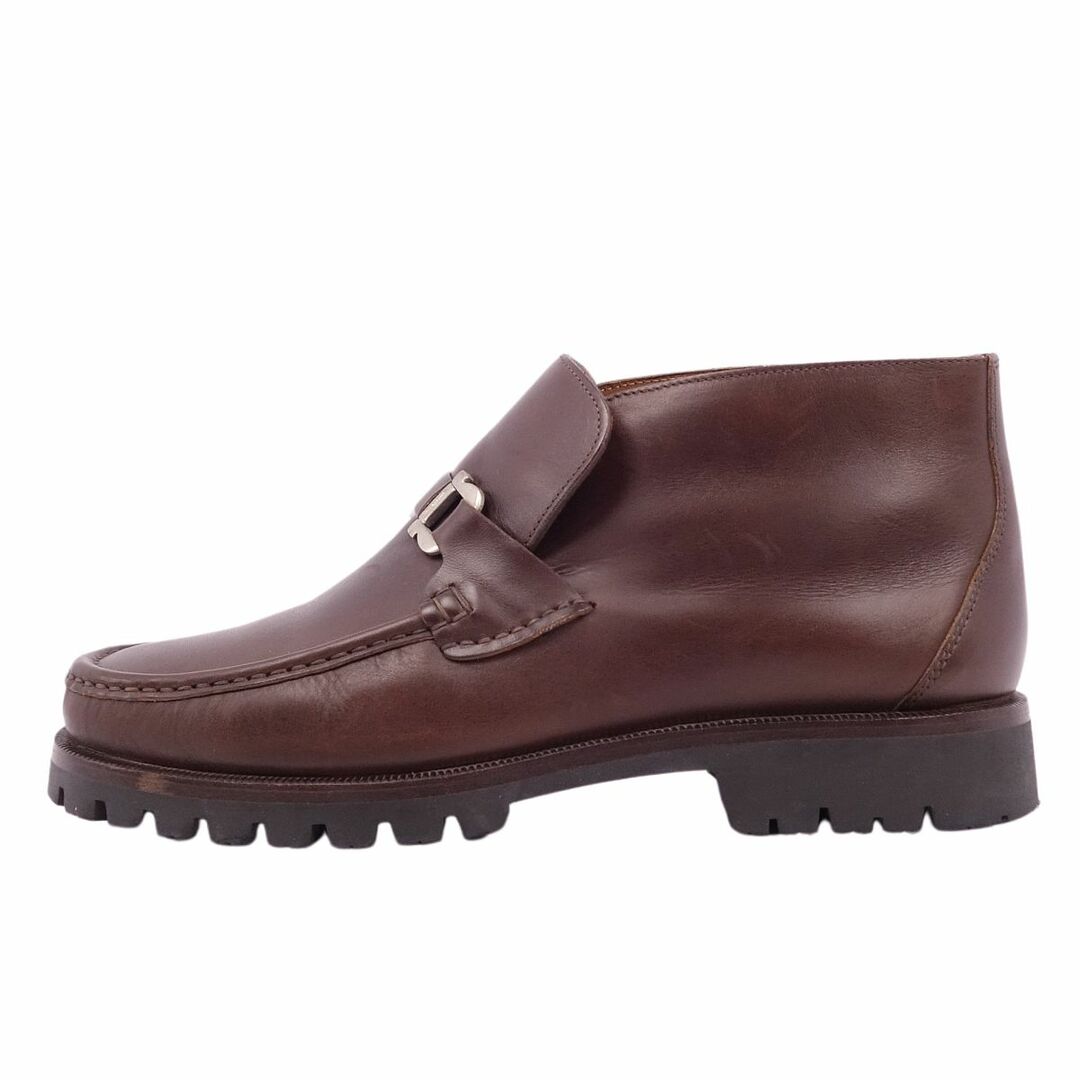サルヴァトーレ フェラガモ Salvatore Ferragamo ブーツ ガンチーニ カーフレザー モカシン アンクル メンズ シューズ 8.5EE(26.5cm相当) ブラウン