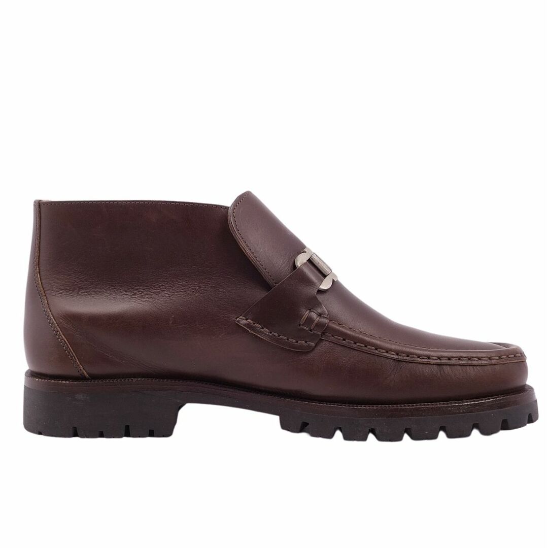 サルヴァトーレ フェラガモ Salvatore Ferragamo ブーツ ガンチーニ カーフレザー モカシン アンクル メンズ シューズ 8.5EE(26.5cm相当) ブラウン