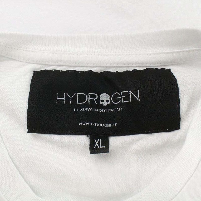 HYDROGEN(ハイドロゲン)のハイドロゲン HYDROGEN Tシャツ カットソー 半袖 スカル XL 白 緑 メンズのトップス(Tシャツ/カットソー(半袖/袖なし))の商品写真