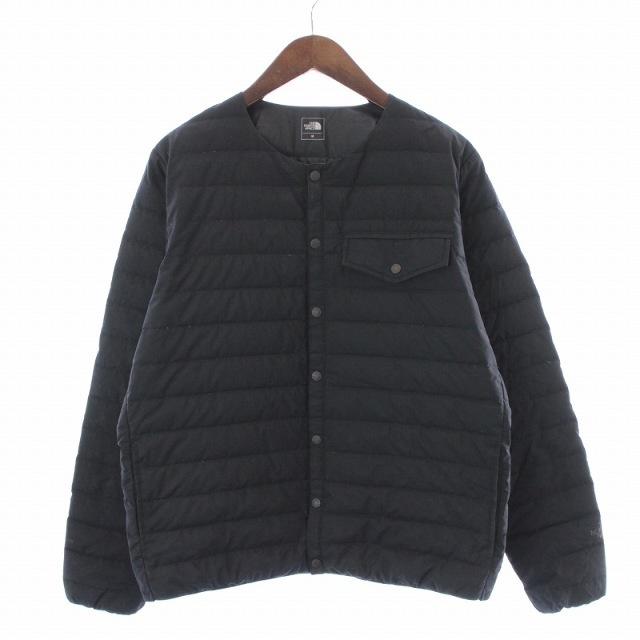 61cm袖丈THE NORTH FACE ダウンジャケット ノーカラー M 黒