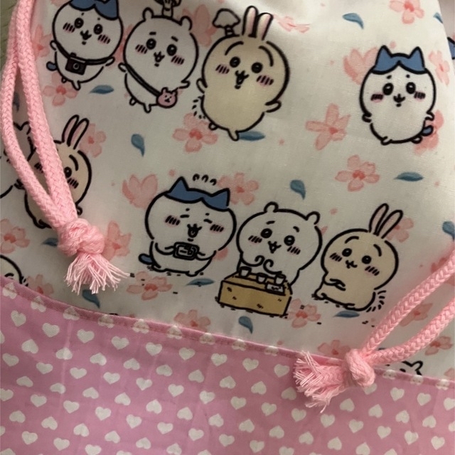 新品 ハンドメイド ちいかわ ちぃかわ 体操服袋 お着替え袋 上靴袋 キッズ/ベビー/マタニティのこども用バッグ(体操着入れ)の商品写真