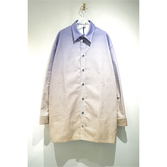 【美品】  Cristaseya / クリスタセヤ | 2020SS | LIGHT COTTON PYJAMA SHIRT マオカラー パジャマシャツ | L | ブルー | メンズ