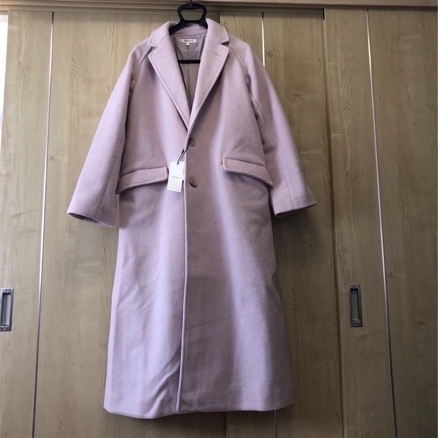 moussy(マウジー)のMOUSSY SINGLE CHESTER COAT ピンク サイズ２ レディースのジャケット/アウター(チェスターコート)の商品写真