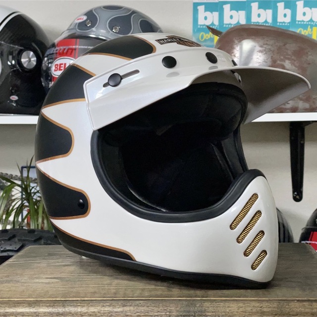 コラボ☆BELL moto3 Harley-Davidson ホワイト/XL - ヘルメット/シールド