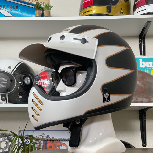 コラボ☆BELL moto3 Harley-Davidson ホワイト/XL - ヘルメット/シールド