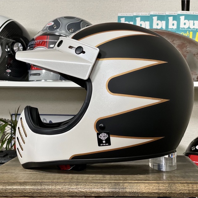 コラボ☆BELL moto3 Harley-Davidson ホワイト/XL - ヘルメット/シールド