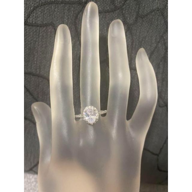 （1080）24号　シルバー高価なオーバルスワロ豪華爪留めリング　指輪 レディースのアクセサリー(リング(指輪))の商品写真