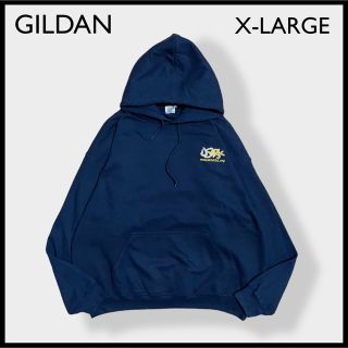 ギルタン(GILDAN)の【GILDAN】USARK 刺繍 ロゴ パーカー ワンポイント XL US古着(パーカー)