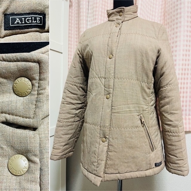 AIGLE - 美品　ほぼ新品　エーグル　中綿　ジャケット　ベージュ　アウター　レディース