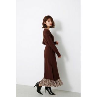 リエンダ(rienda)のrienda リエンダ Pattern Pleats SET Knit OP(ロングワンピース/マキシワンピース)