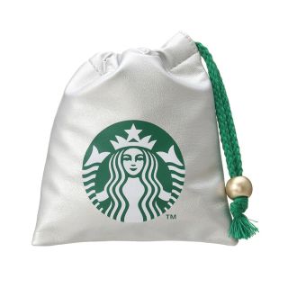 スターバックスコーヒー(Starbucks Coffee)の【STARBUCKS】スターバックス　巾着　ポーチ　シルバー【新品】2023(ポーチ)