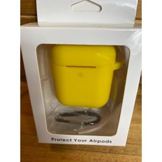 AirPods カラフル シリコンケース  イエロー(ストラップ/イヤホンジャック)