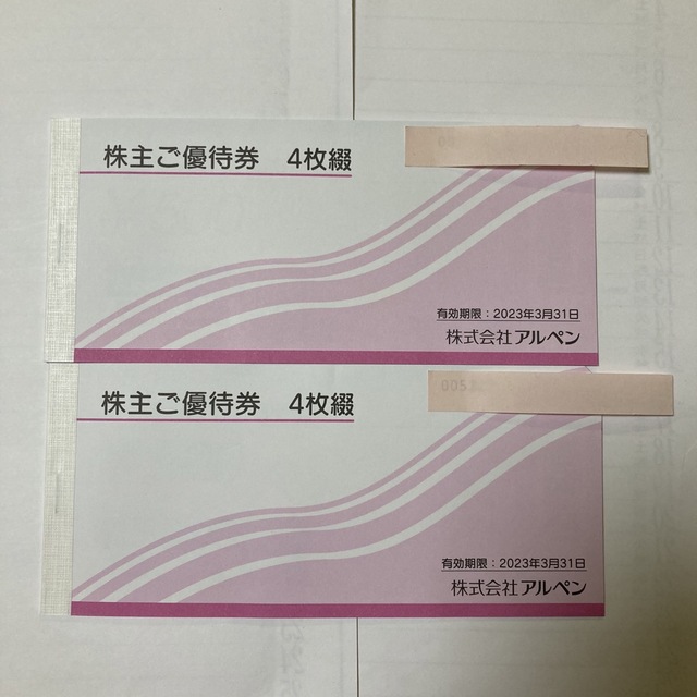 アルペン　株主優待券4000円分(500円×8枚)