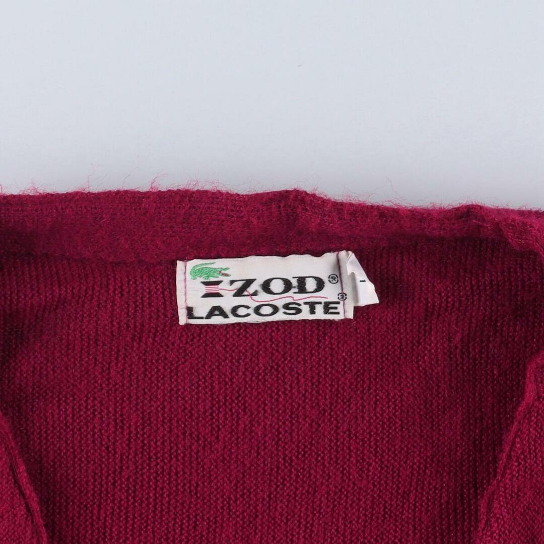 70年代 ラコステ LACOSTE IZOD アクリルニットカーディガン メンズL ヴィンテージ /eaa309614 2