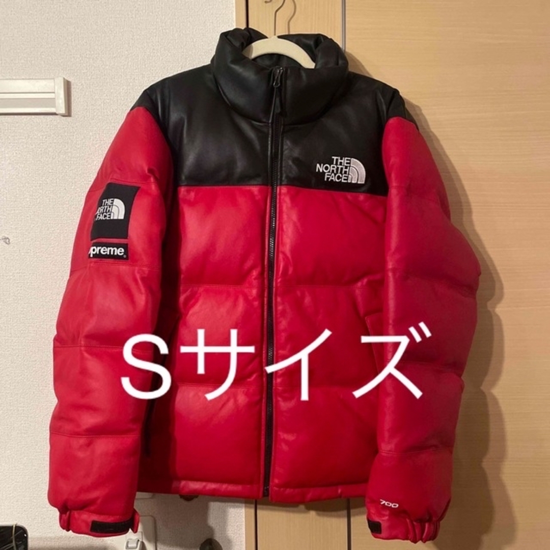 supreme north face leather nuptse s サイズ