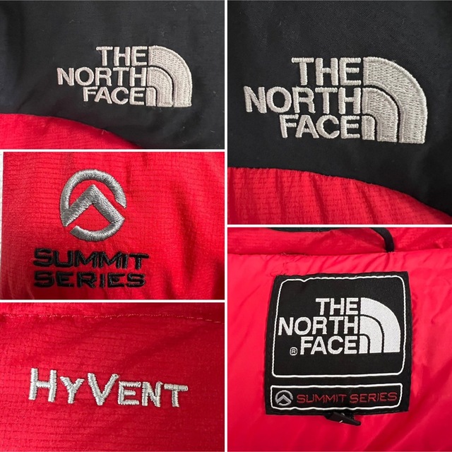 THE NORTH FACE(ザノースフェイス)のノースフェイス　ダウンジャケット　海外限定　レディース　Lサイズ　レッド　黒 レディースのジャケット/アウター(ダウンジャケット)の商品写真