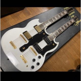 エピフォン(Epiphone)のエピフォン　ダブルネック ホワイト(エレキギター)