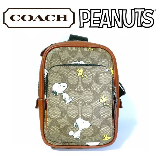 コーチ スヌーピー ボディバッグ コラボ シグネチャー COACH