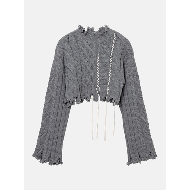 LE CIEL BLEU(ルシェルブルー)のirene Mix Cable Cropped Knit レディースのトップス(ニット/セーター)の商品写真