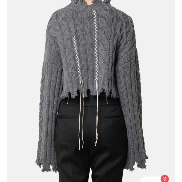 LE CIEL BLEU(ルシェルブルー)のirene Mix Cable Cropped Knit レディースのトップス(ニット/セーター)の商品写真