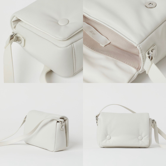H&M(エイチアンドエム)の【新品未使用】 H&M ショルダーバックマグネットボタン ホワイト レディースのバッグ(ショルダーバッグ)の商品写真
