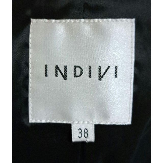 INDIVI インディヴィ テーラードジャケット ウール 毛 黒 ブラック M